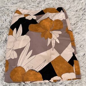 Ann Taylor Factory Orange and Cream Patterned Dress